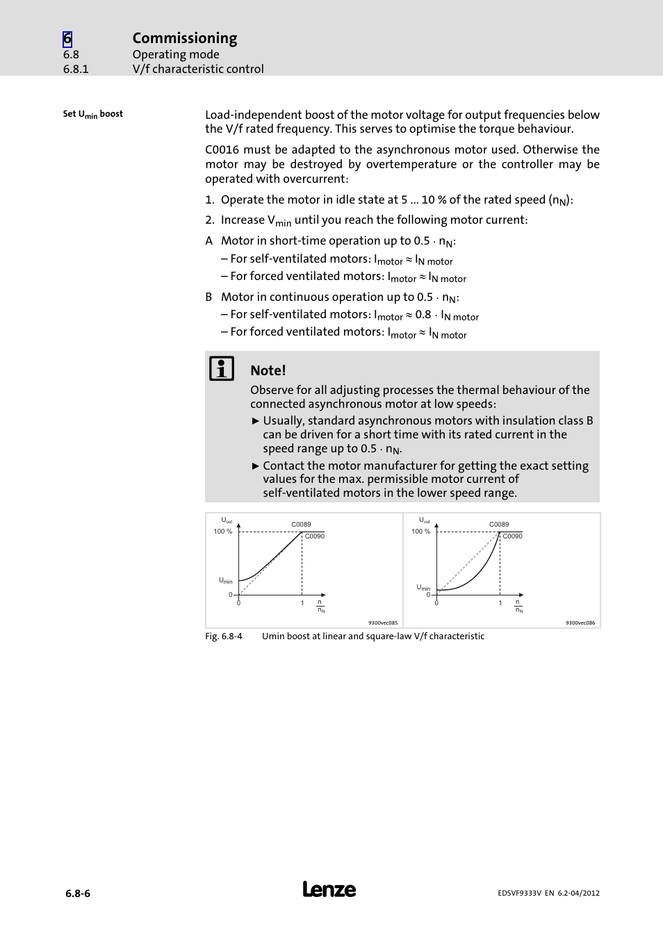 Commissioning | Lenze EVF9333−xV User Manual | Page 216 / 508