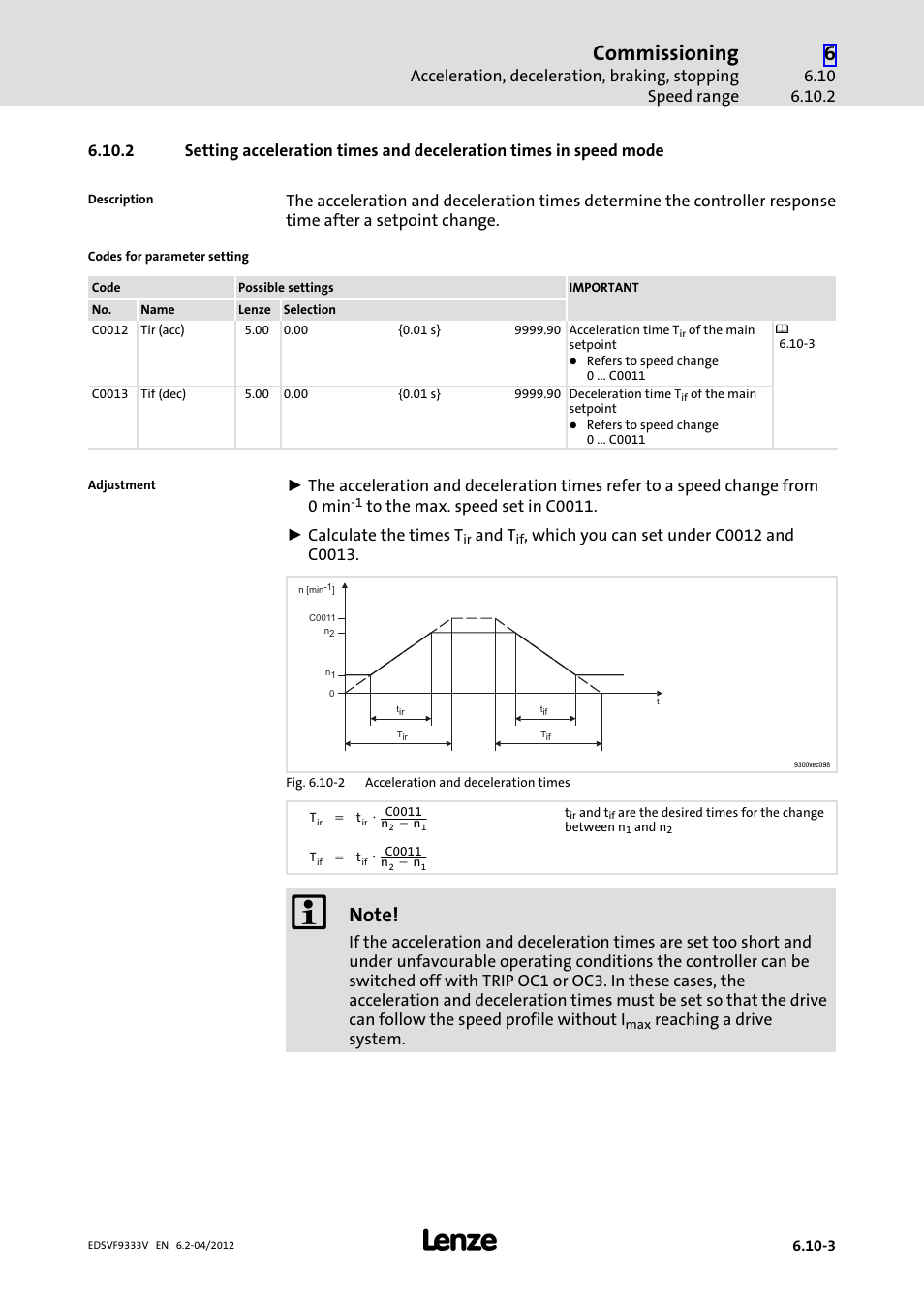 Commissioning, And t, Reaching a drive system | Lenze EVF9333−xV User Manual | Page 227 / 508