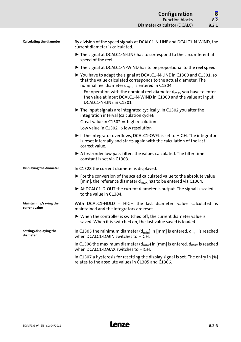 Configuration | Lenze EVF9333−xV User Manual | Page 265 / 508