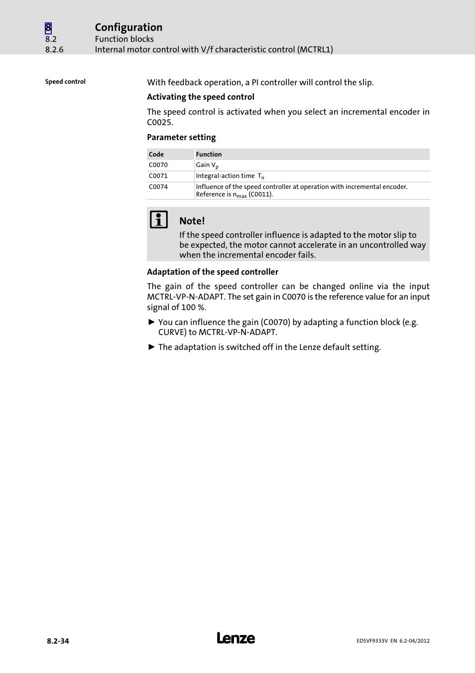 Configuration | Lenze EVF9333−xV User Manual | Page 296 / 508