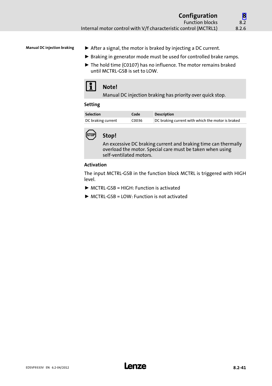 Configuration | Lenze EVF9333−xV User Manual | Page 303 / 508