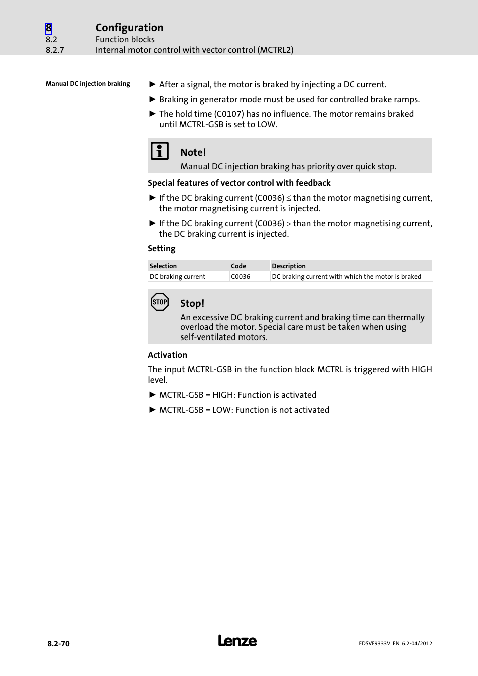 Configuration | Lenze EVF9333−xV User Manual | Page 332 / 508