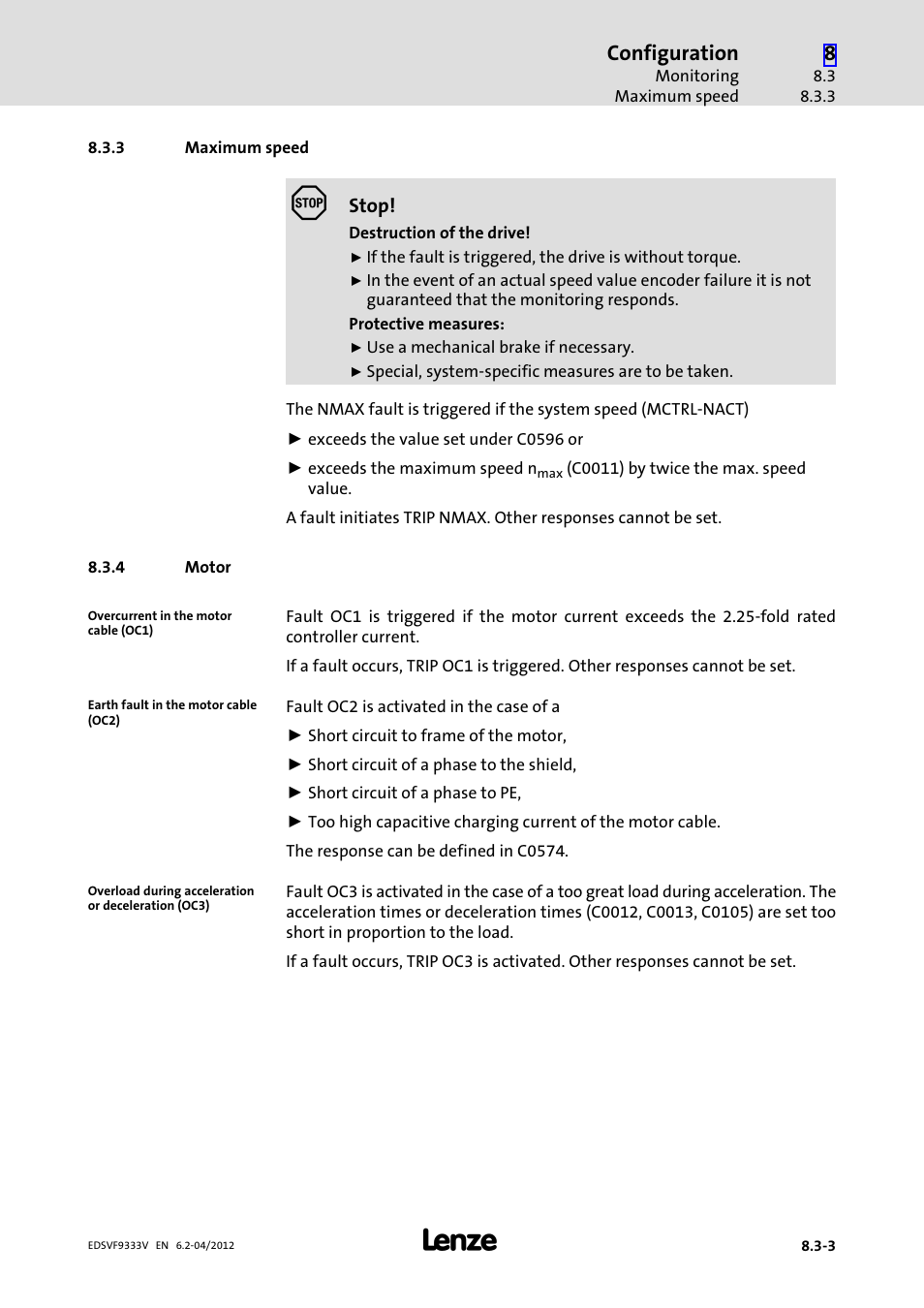 3 maximum speed, 4 motor, Maximum speed | Motor, Configuration | Lenze EVF9333−xV User Manual | Page 341 / 508