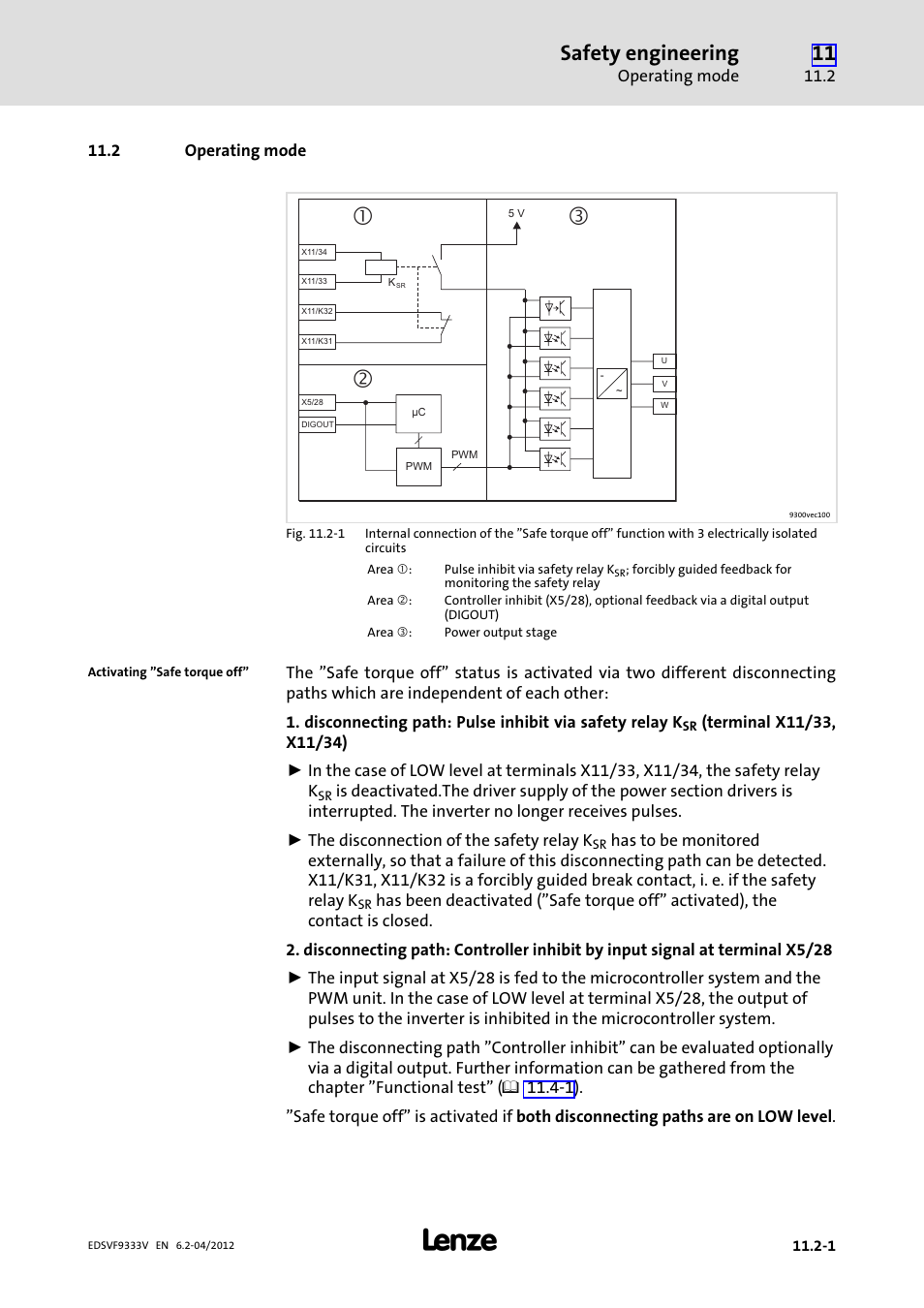 2 operating mode, Operating mode, Safety engineering | Lenze EVF9333−xV User Manual | Page 477 / 508