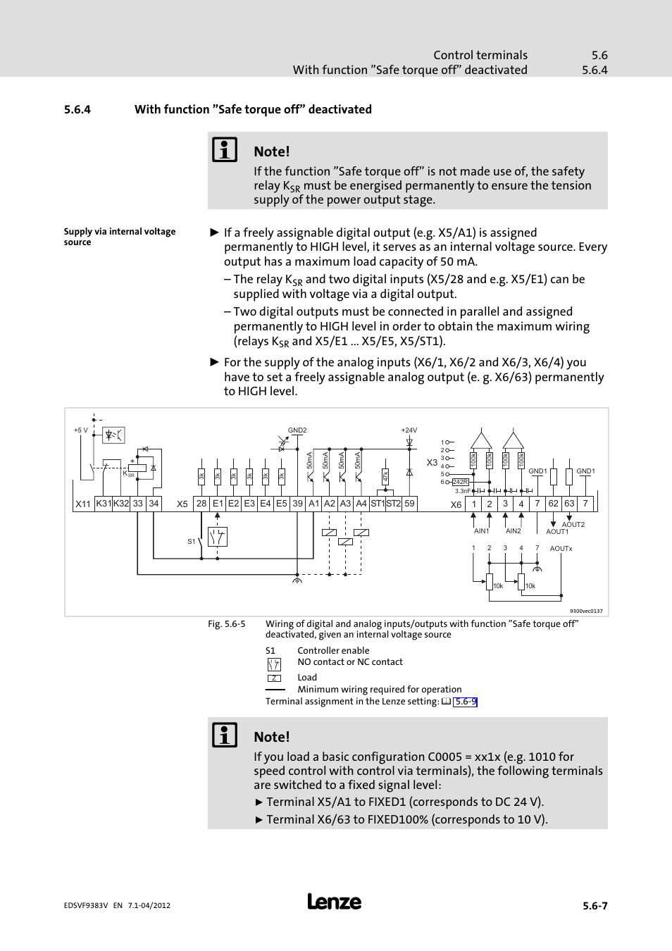 4 with function "safe torque off" deactivated, With function "safe torque off" deactivated | Lenze EVF9383 User Manual | Page 105 / 458