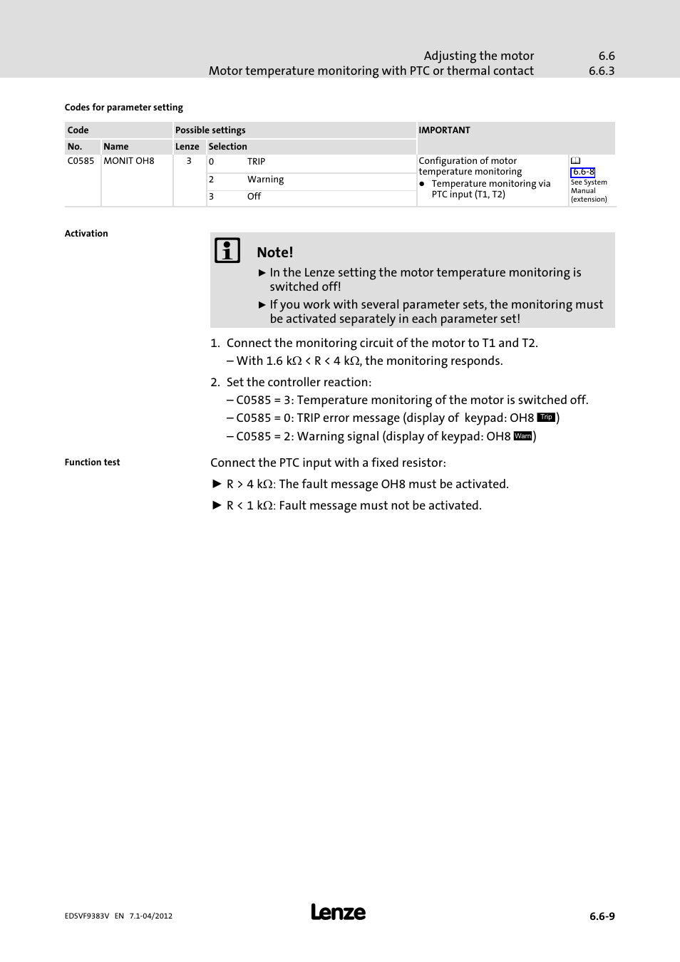 Lenze EVF9383 User Manual | Page 149 / 458