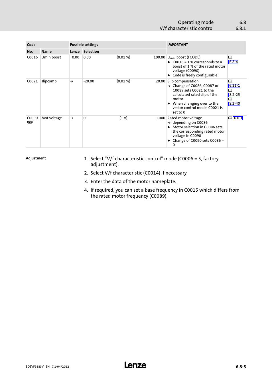 Lenze EVF9383 User Manual | Page 169 / 458