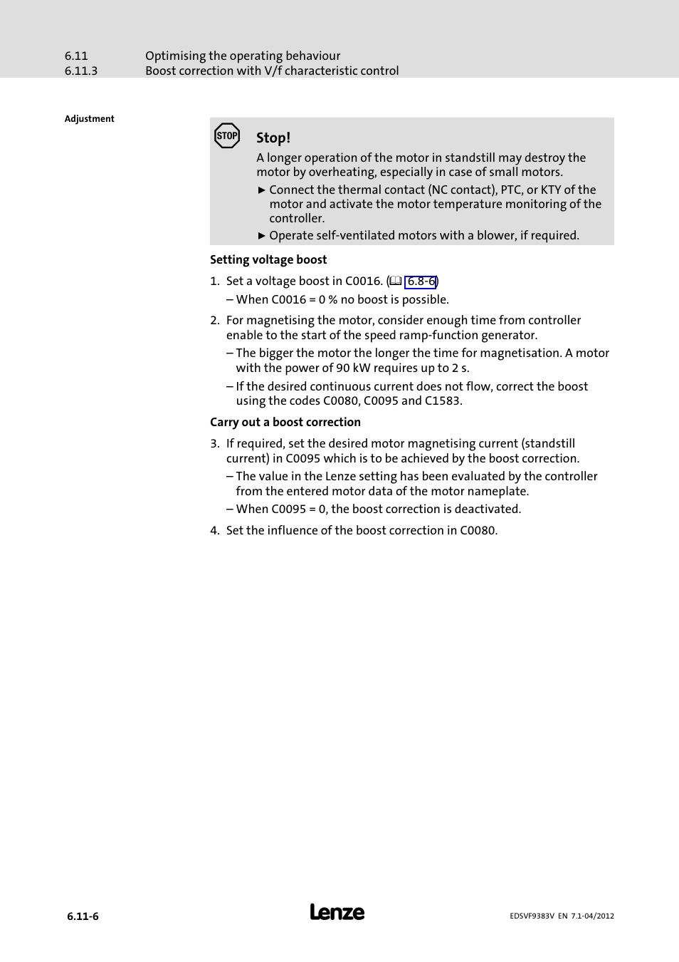 Lenze EVF9383 User Manual | Page 190 / 458