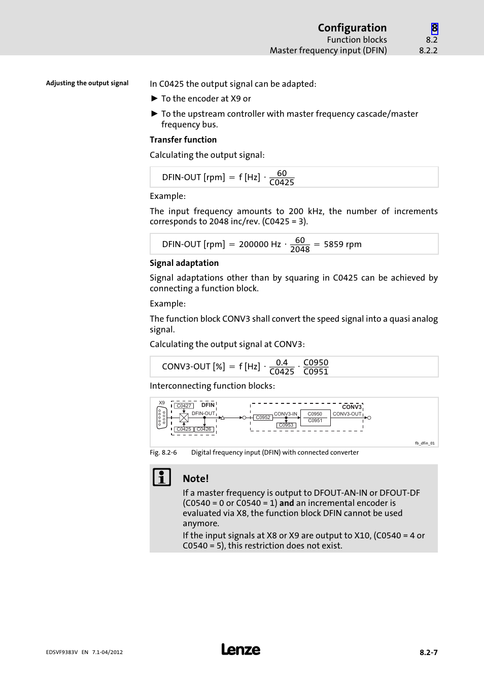 Configuration | Lenze EVF9383 User Manual | Page 223 / 458