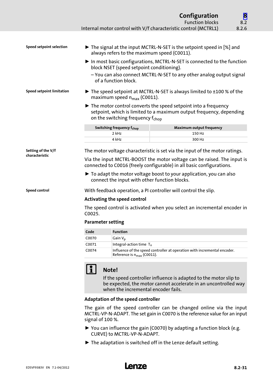 Configuration | Lenze EVF9383 User Manual | Page 247 / 458