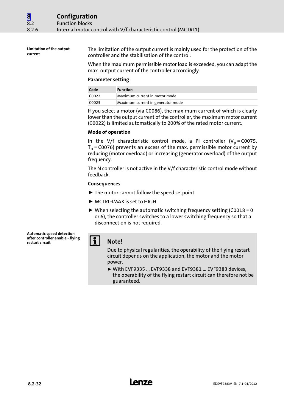 Configuration | Lenze EVF9383 User Manual | Page 248 / 458