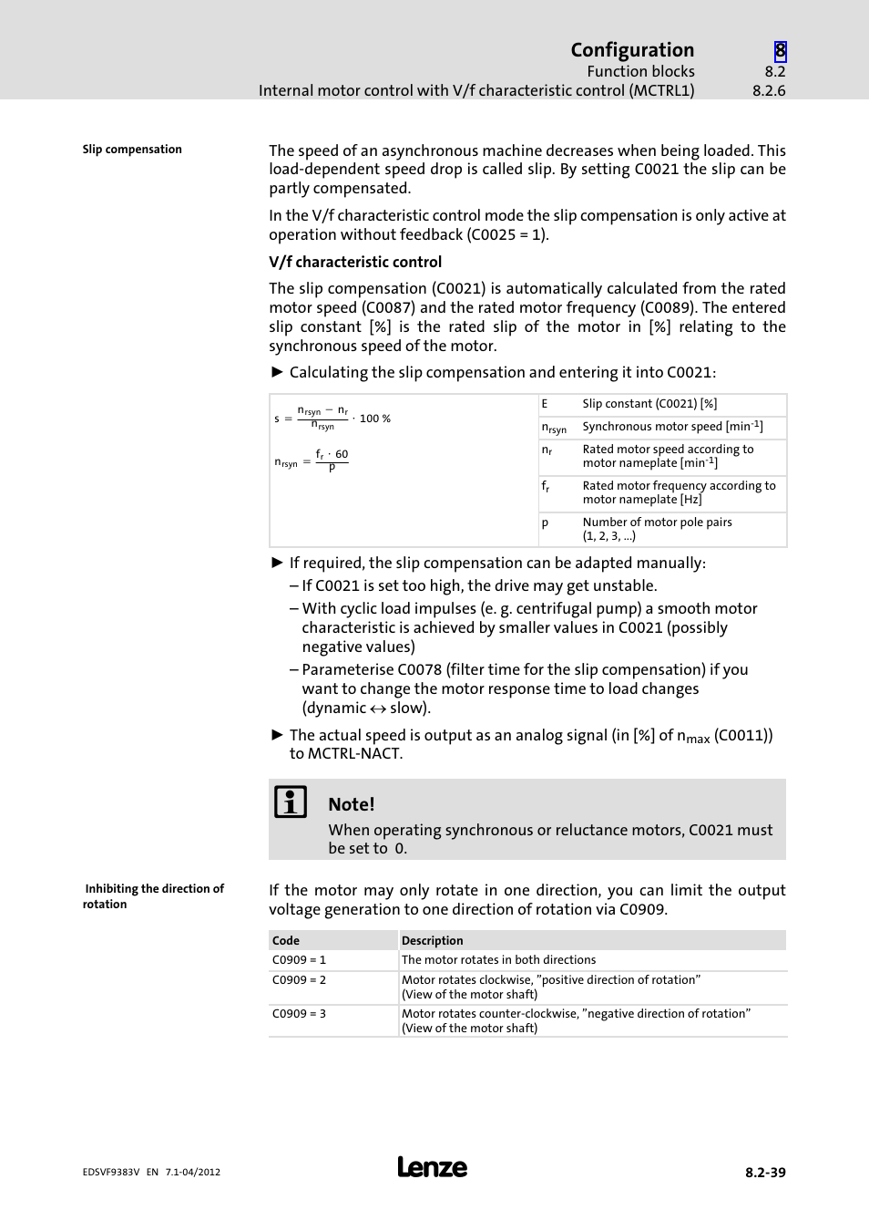 Configuration | Lenze EVF9383 User Manual | Page 255 / 458