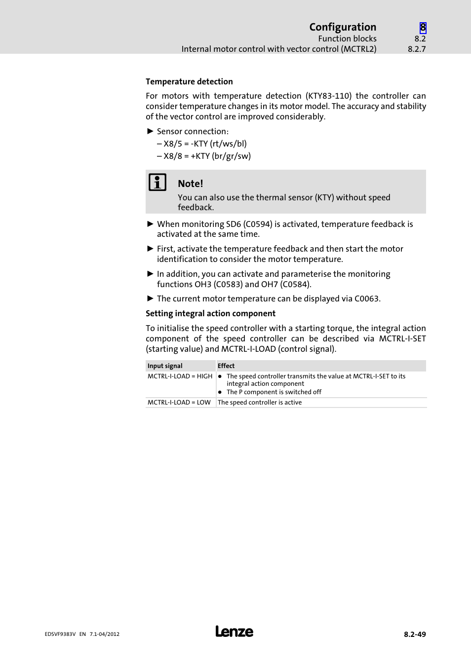 Configuration | Lenze EVF9383 User Manual | Page 265 / 458