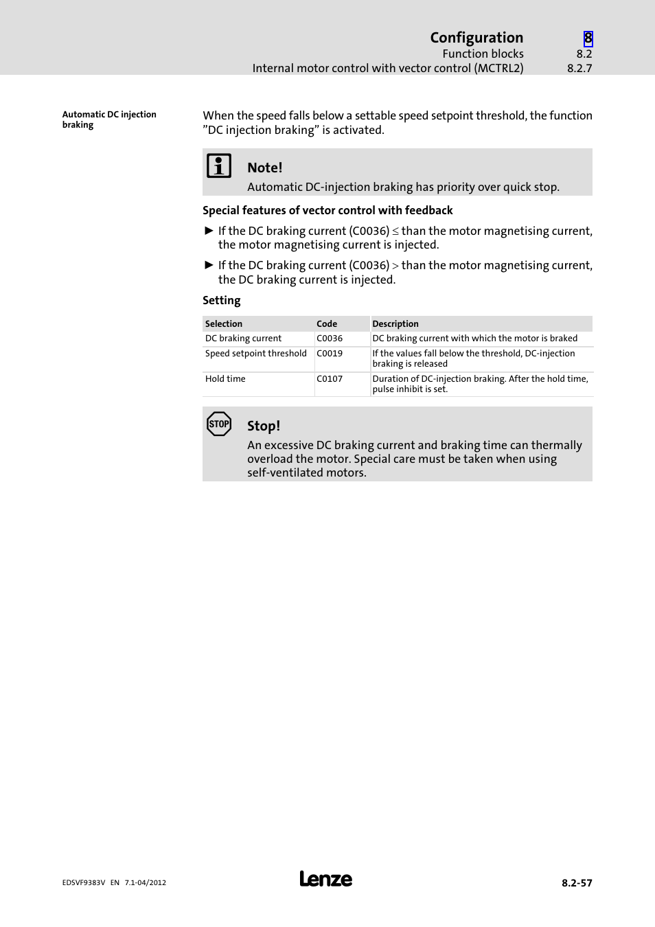 Configuration | Lenze EVF9383 User Manual | Page 273 / 458