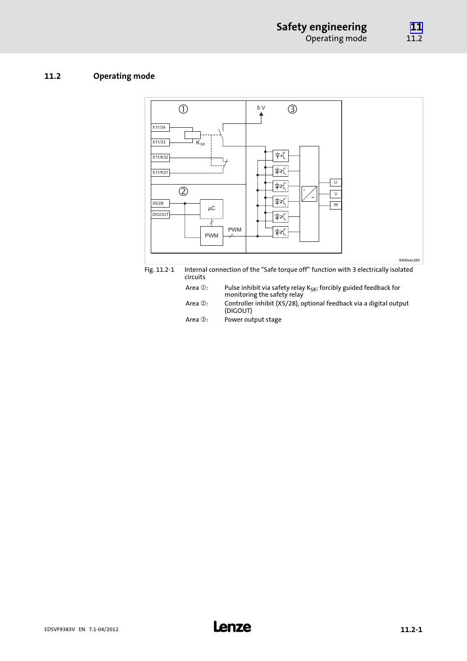 2 operating mode, Operating mode, Safety engineering | Lenze EVF9383 User Manual | Page 415 / 458