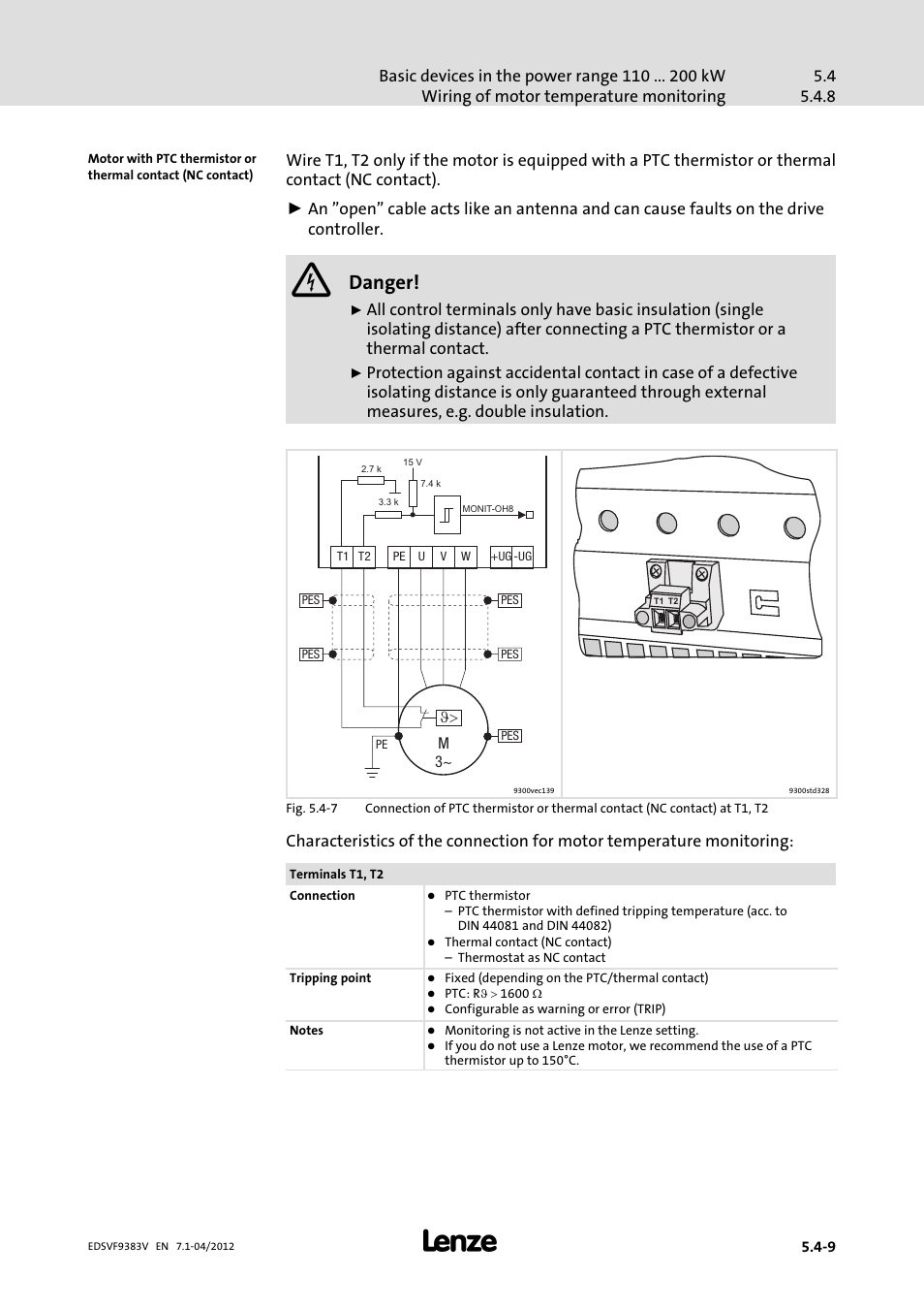 Danger | Lenze EVF9383 User Manual | Page 81 / 458