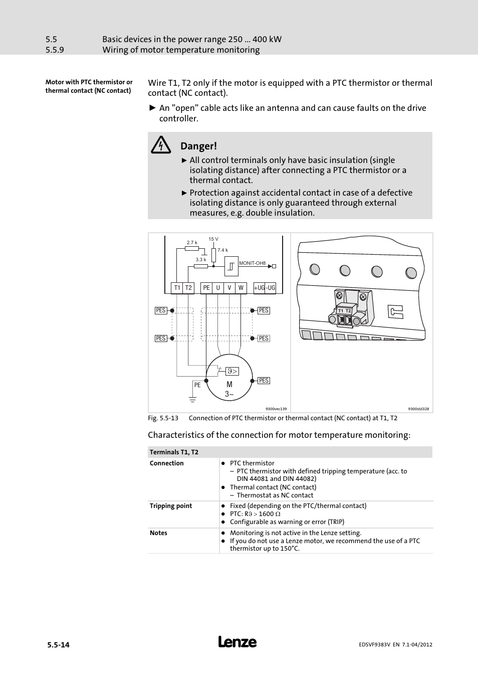 Danger | Lenze EVF9383 User Manual | Page 96 / 458