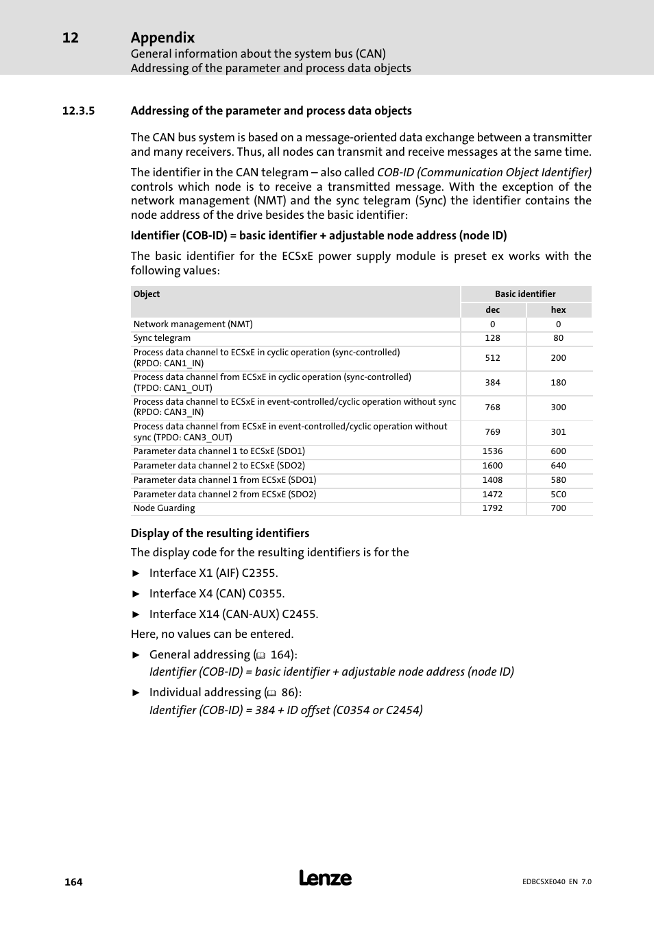 Appendix | Lenze ECSCExxx Power supply module User Manual | Page 164 / 182