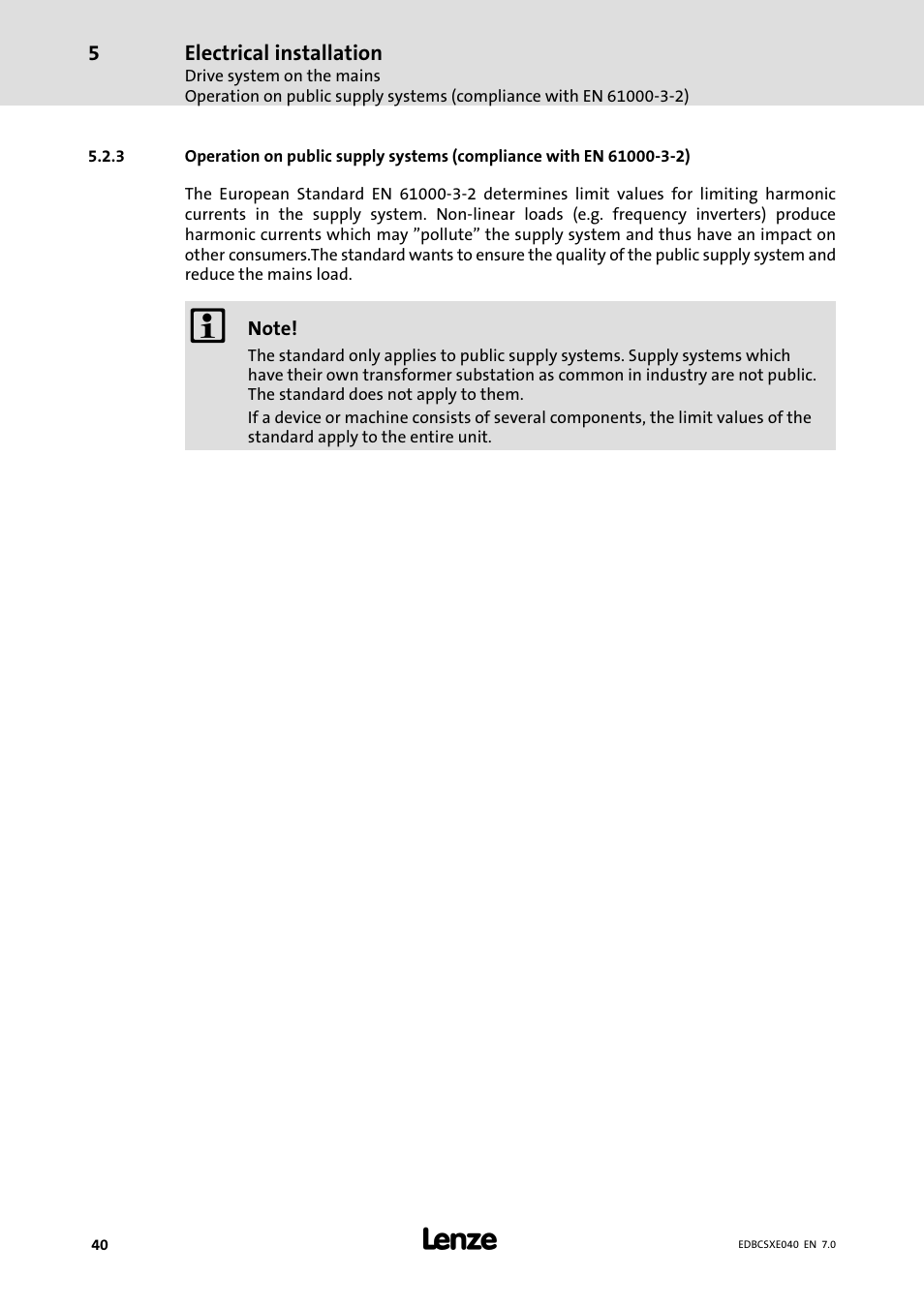 Lenze ECSCExxx Power supply module User Manual | Page 40 / 182