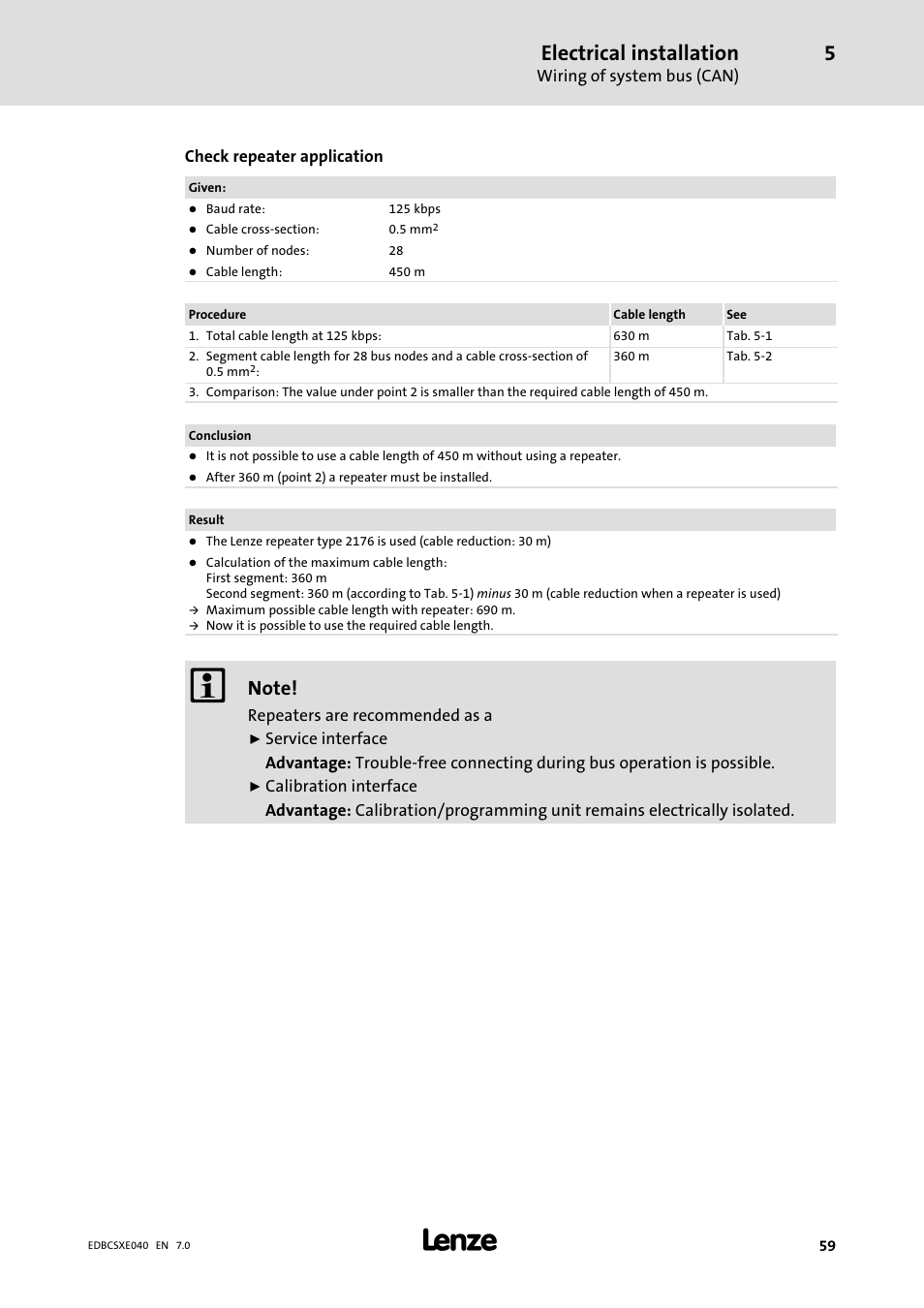 Electrical installation | Lenze ECSCExxx Power supply module User Manual | Page 59 / 182