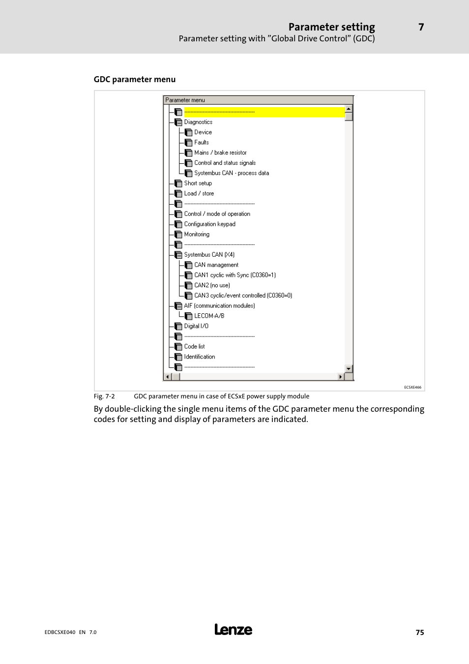 Lenze ECSCExxx Power supply module User Manual | Page 75 / 182