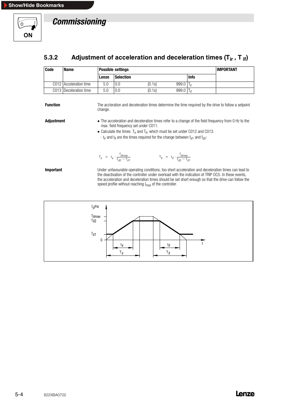 Commissioning | Lenze 8240 frequency inverters User Manual | Page 36 / 66