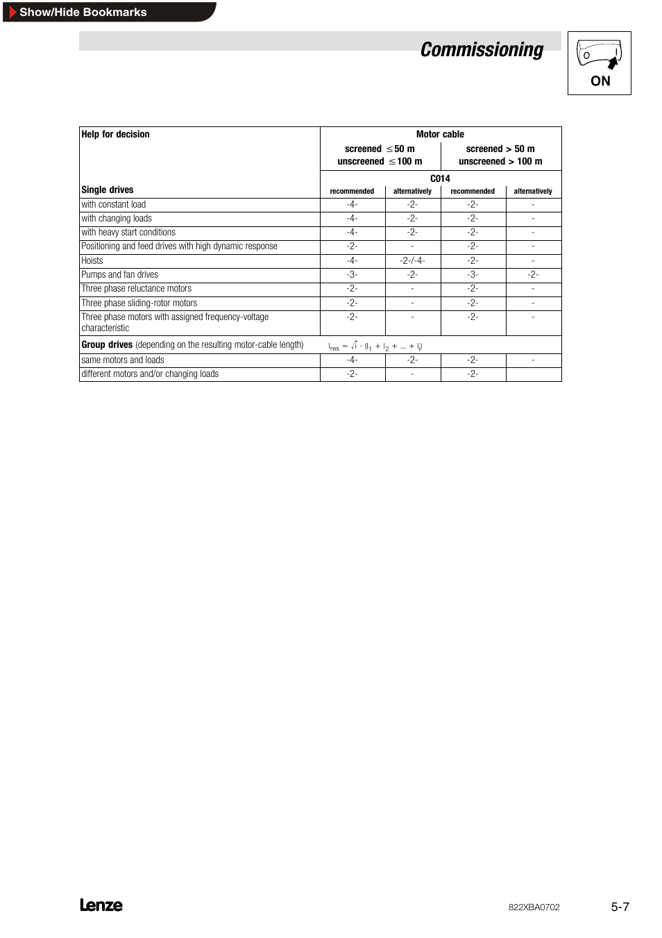 Commissioning | Lenze 8240 frequency inverters User Manual | Page 39 / 66