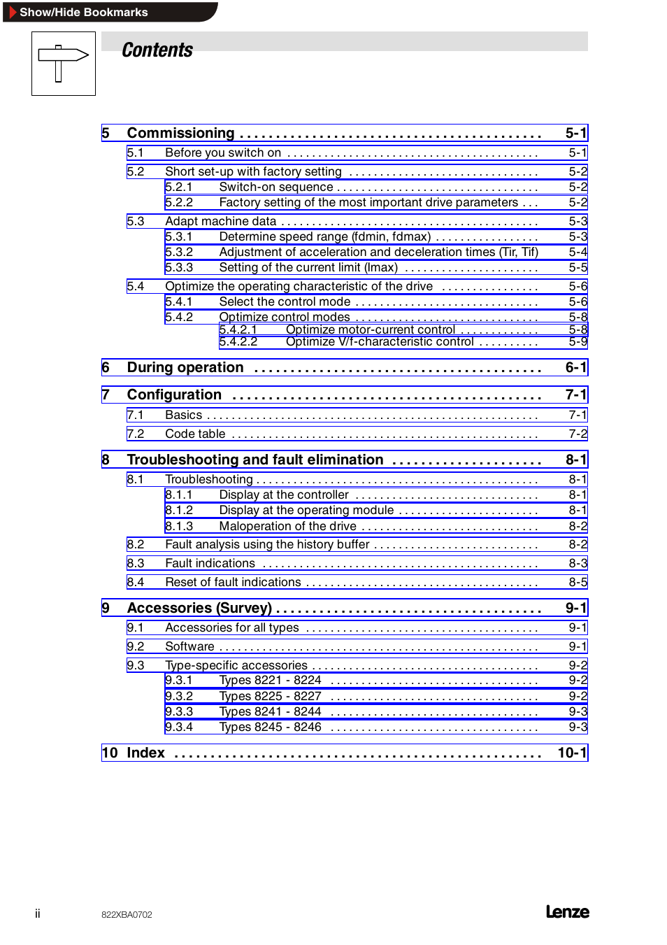 Lenze 8240 frequency inverters User Manual | Page 4 / 66