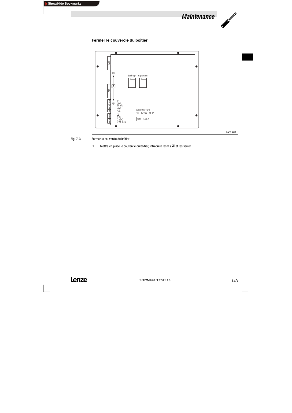 Maintenance | Lenze EPM-H520 User Manual | Page 143 / 148