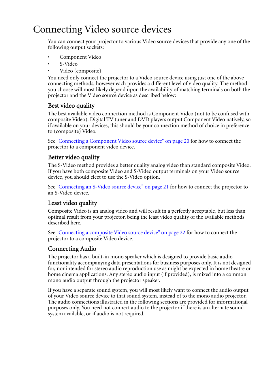 Connecting video source devices | BenQ MP611c User Manual | Page 23 / 60