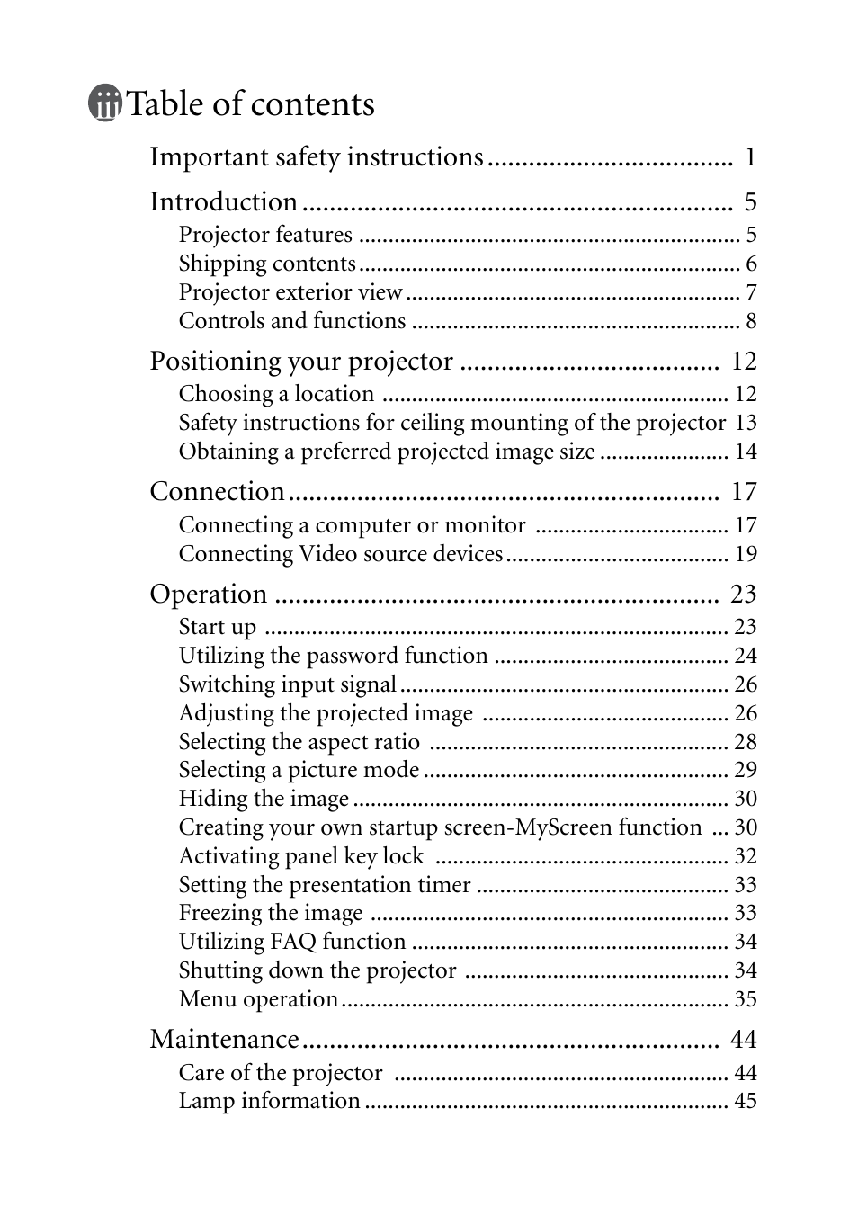 BenQ MP611c User Manual | Page 3 / 60