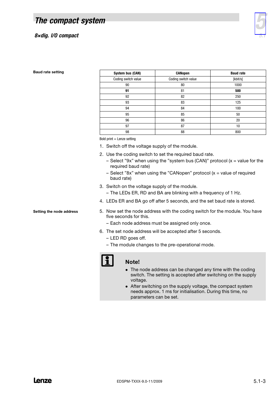 The compact system, 8×dig. i/o compact | Lenze EPM−T9XX Modular system User Manual | Page 117 / 544