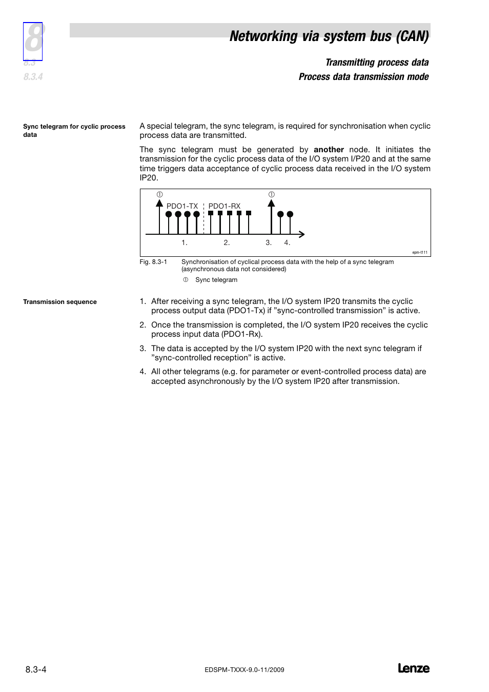 Networking via system bus (can) | Lenze EPM−T9XX Modular system User Manual | Page 178 / 544