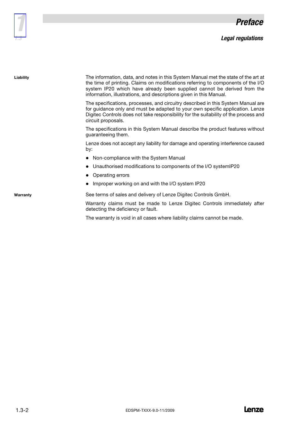Preface | Lenze EPM−T9XX Modular system User Manual | Page 20 / 544