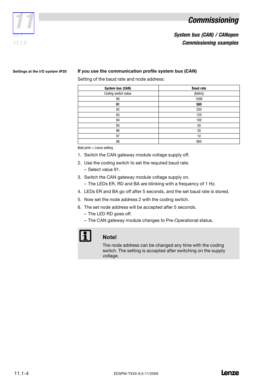 Commissioning | Lenze EPM−T9XX Modular system User Manual | Page 288 / 544
