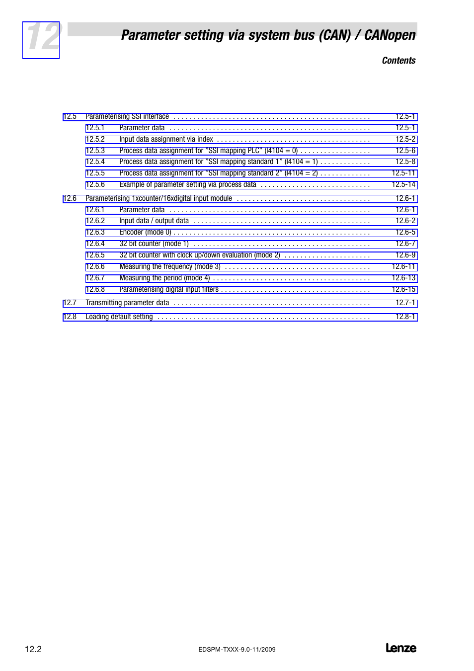 Parameter setting via system bus (can) / canopen | Lenze EPM−T9XX Modular system User Manual | Page 294 / 544