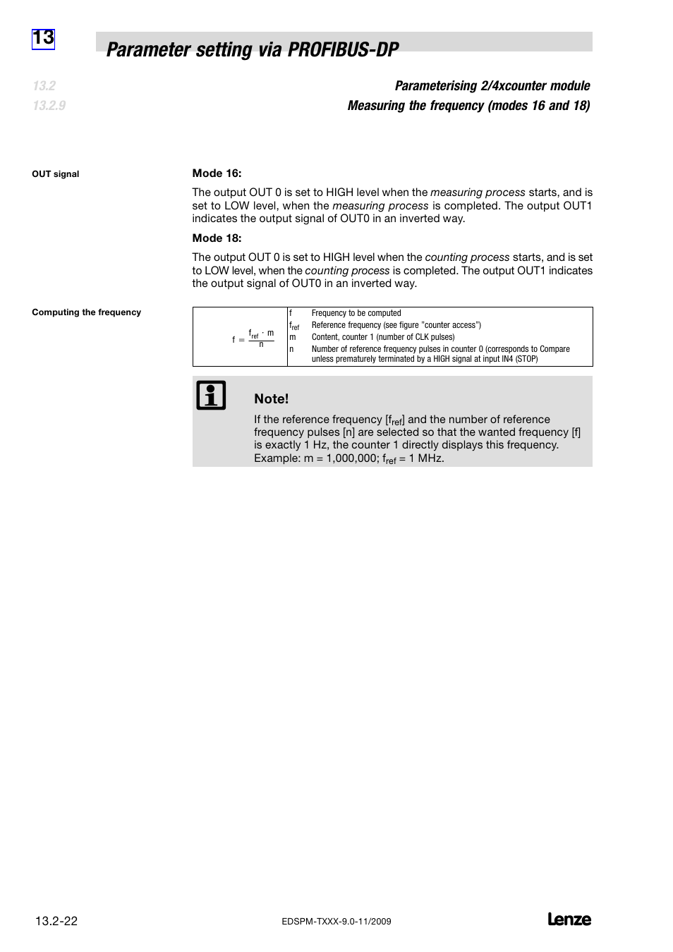 13 parameter setting via profibus−dp | Lenze EPM−T9XX Modular system User Manual | Page 456 / 544