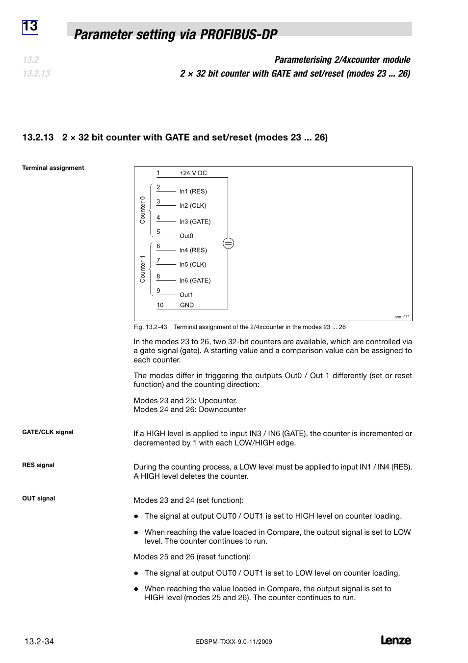 13 parameter setting via profibus−dp | Lenze EPM−T9XX Modular system User Manual | Page 468 / 544