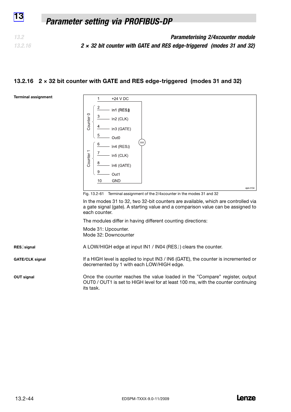 13 parameter setting via profibus−dp | Lenze EPM−T9XX Modular system User Manual | Page 478 / 544