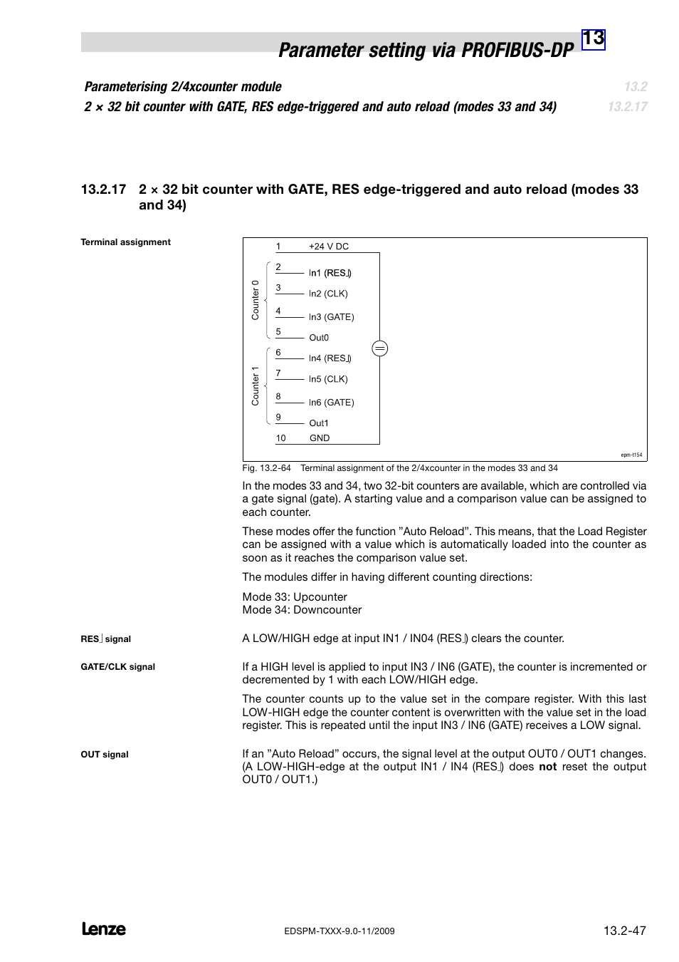 13 parameter setting via profibus−dp | Lenze EPM−T9XX Modular system User Manual | Page 481 / 544