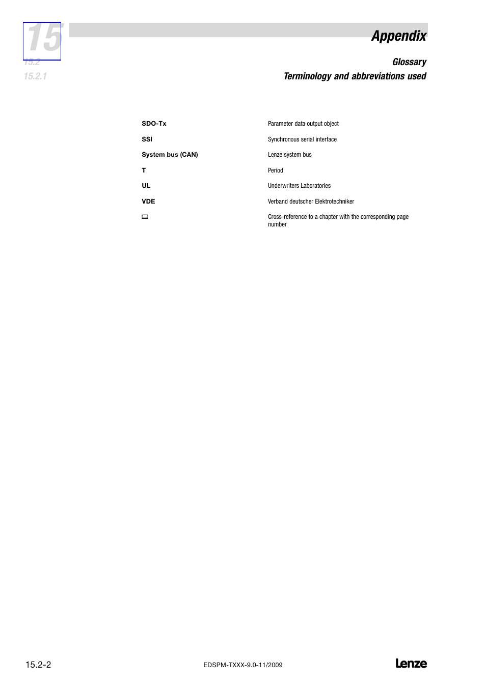 Appendix | Lenze EPM−T9XX Modular system User Manual | Page 534 / 544
