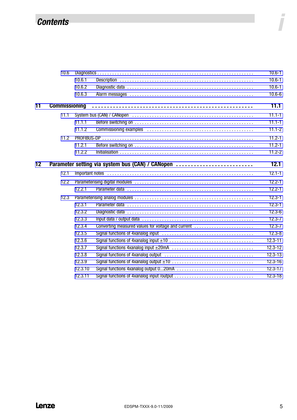 Lenze EPM−T9XX Modular system User Manual | Page 7 / 544