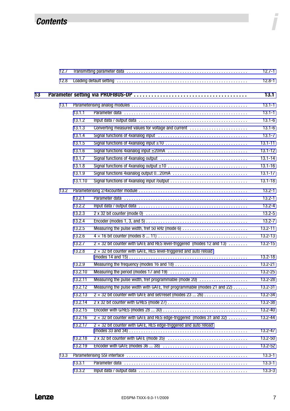 Lenze EPM−T9XX Modular system User Manual | Page 9 / 544
