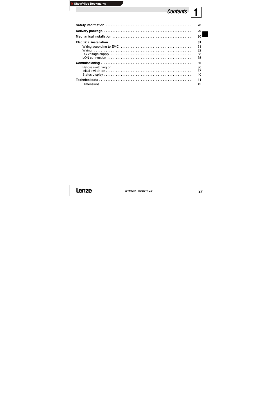 Lenze EMF2141IB 2141 LON User Manual | Page 27 / 62