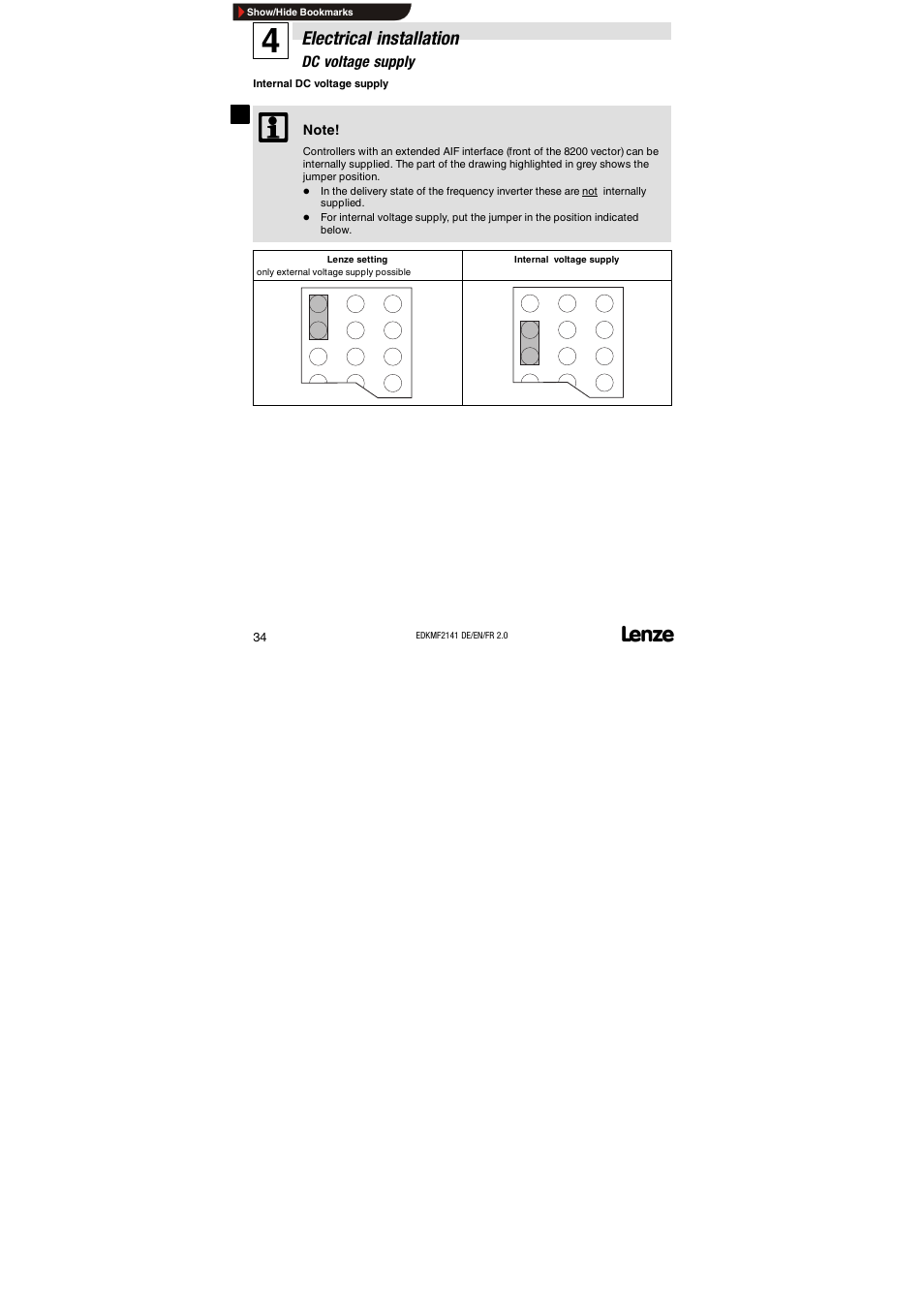 Lenze EMF2141IB 2141 LON User Manual | Page 34 / 62