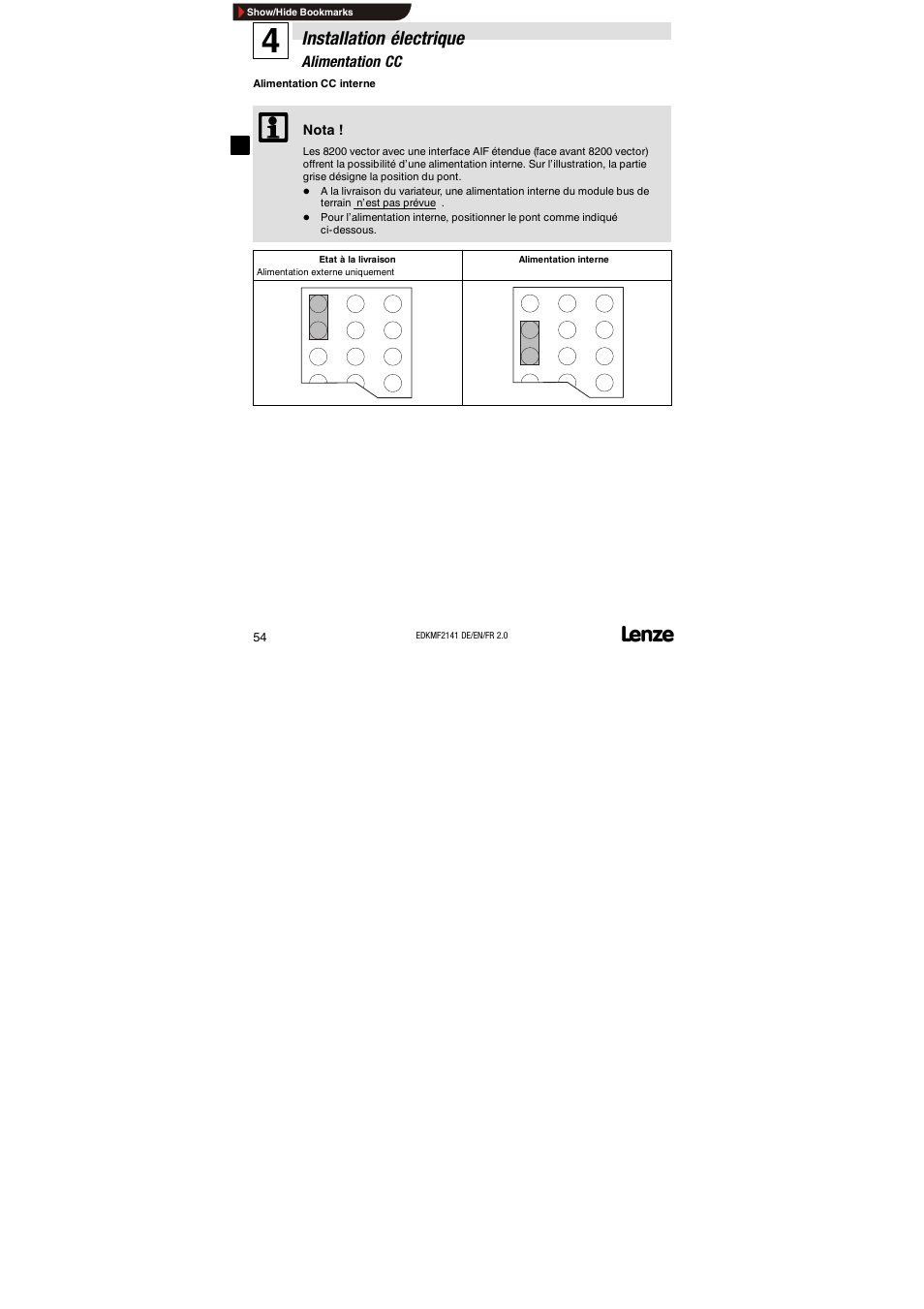 Lenze EMF2141IB 2141 LON User Manual | Page 54 / 62