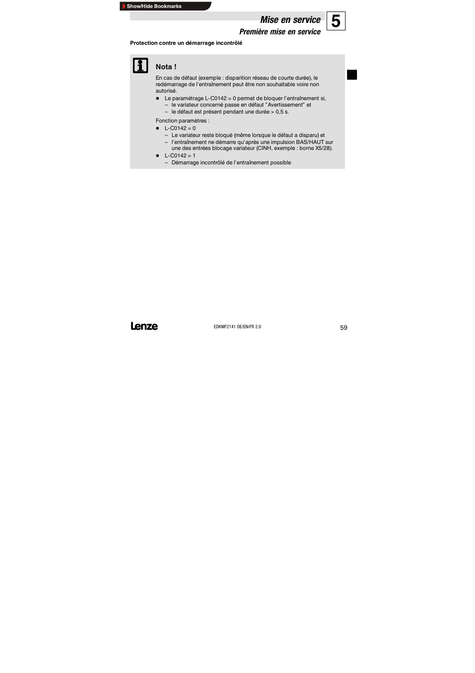 Lenze EMF2141IB 2141 LON User Manual | Page 59 / 62