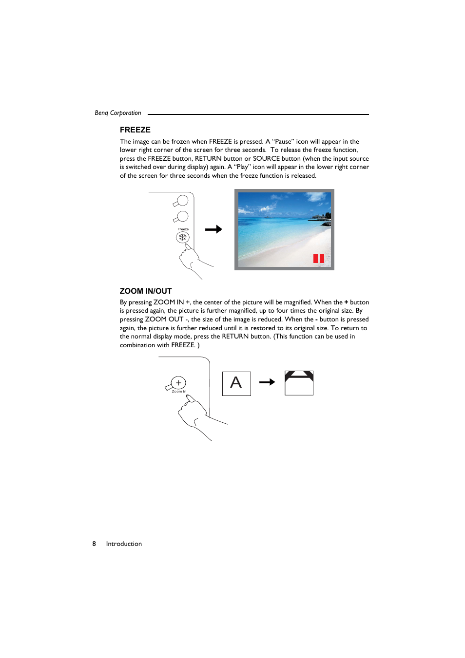 Freeze | BenQ SL 705X/S User Manual | Page 13 / 32