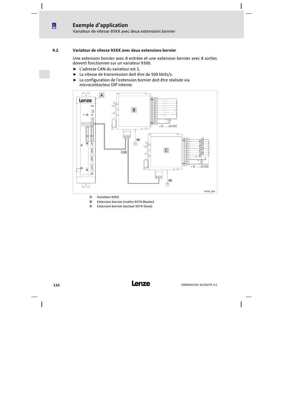 Exemple d’application | Lenze EMZ9374IB User Manual | Page 116 / 122