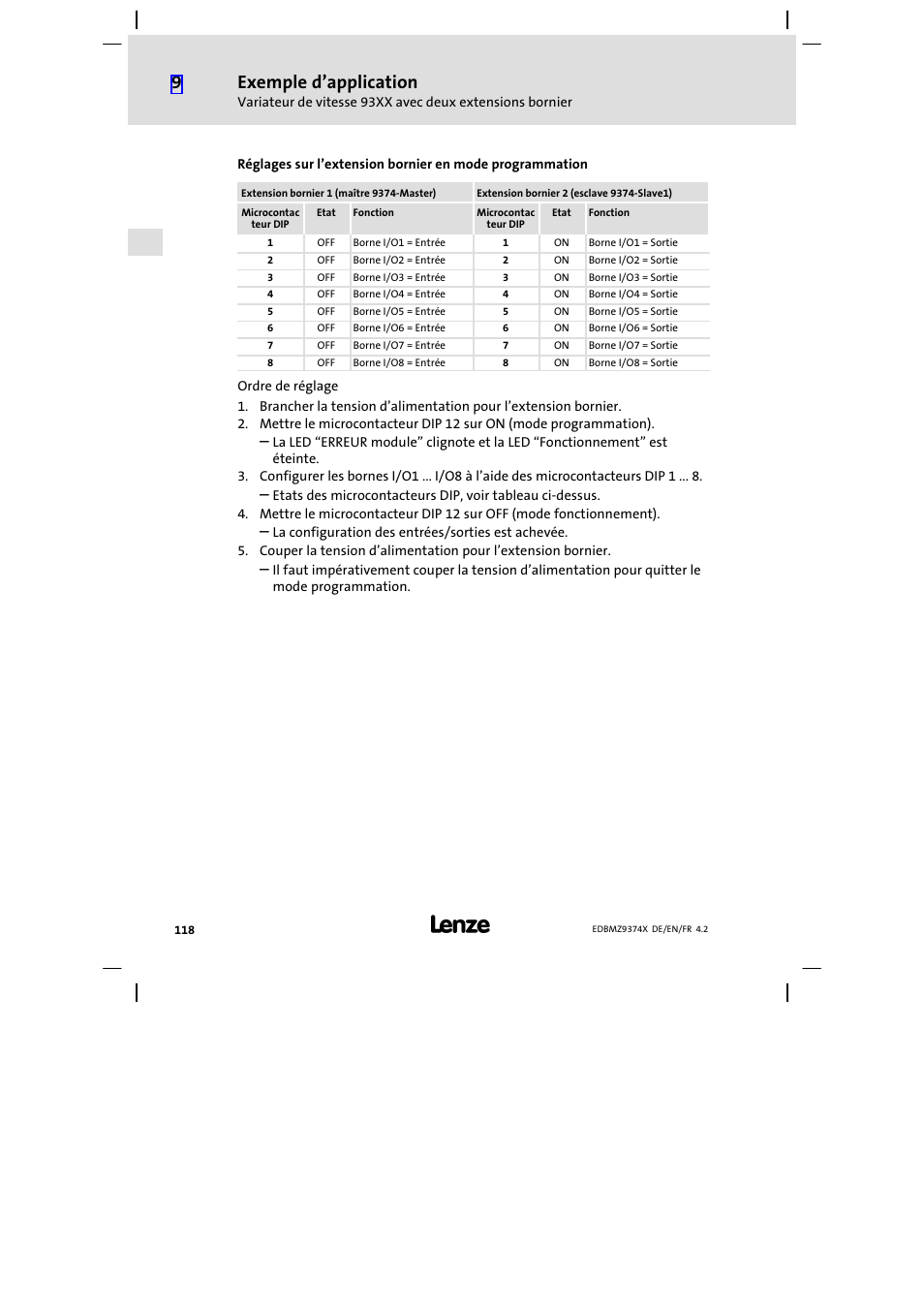 Exemple d’application | Lenze EMZ9374IB User Manual | Page 118 / 122